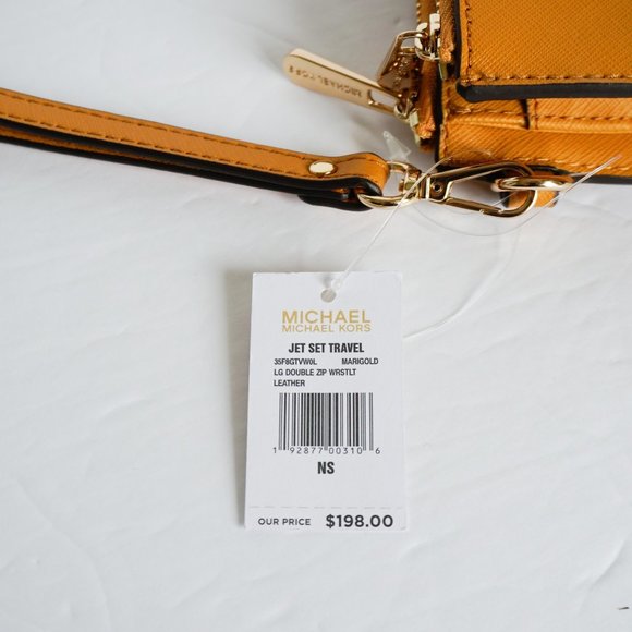 Michael Kors Jet Set Double Zip Wristlet Yellow - Picture 6 of 7